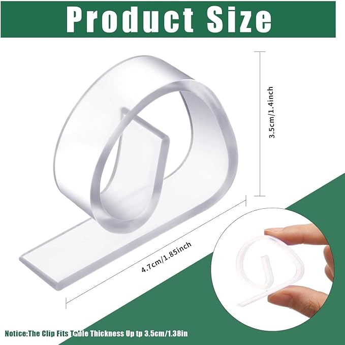 Eccliy 300pcs Transparent Clear Tablecloth Clips Plastic Table Cloth Clips - Image 2