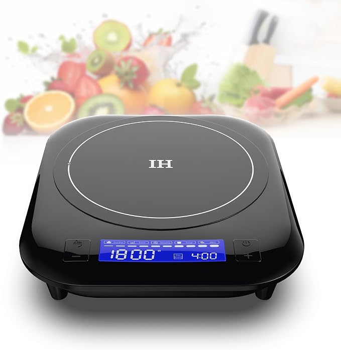 Single Induction Cooktop, 1800W 110V Single Burner Cooktop, Induction Hot Plate by GIHETKUT