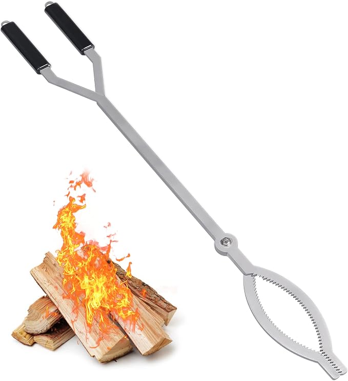 40" Fire Tongs Firewood Grabbers, Stainless Steel Large Fire Pit Tool Indoor - Image 7
