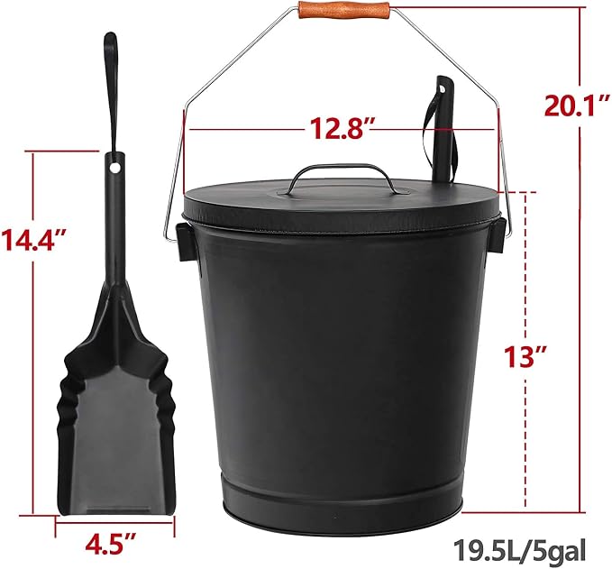 5.15 Gallon Hot Ash Bucket Fireproof Pellet Bucket - Image 4
