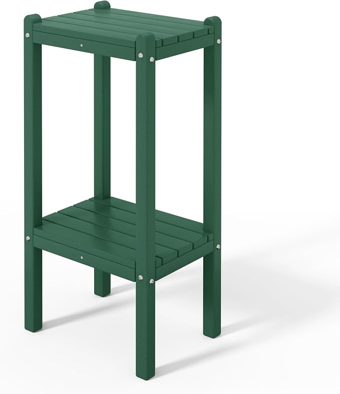 Costaelm Outdoor Side Table, 2-Tier Small Patio Coffee Tables by Costaelm