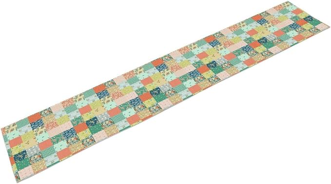 Boho Floral Patchwork Table Runner, Colorful Flower Print Rustic Farmhouse - Image 8