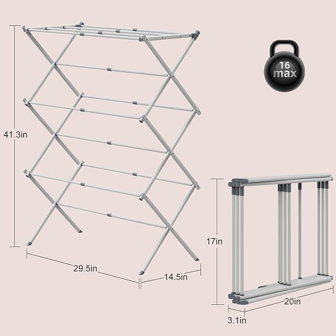 Drying Rack for Laundry, Foldable Clothes Drying Rack, Small Collapsible Dry - Image 2