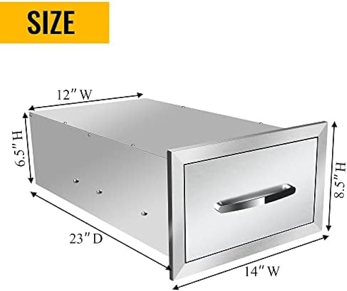 BBQ Outdoor Kitchen Drawers Stainless Steel 3-Drawer BBQ Drawer Enclosed - Image 3