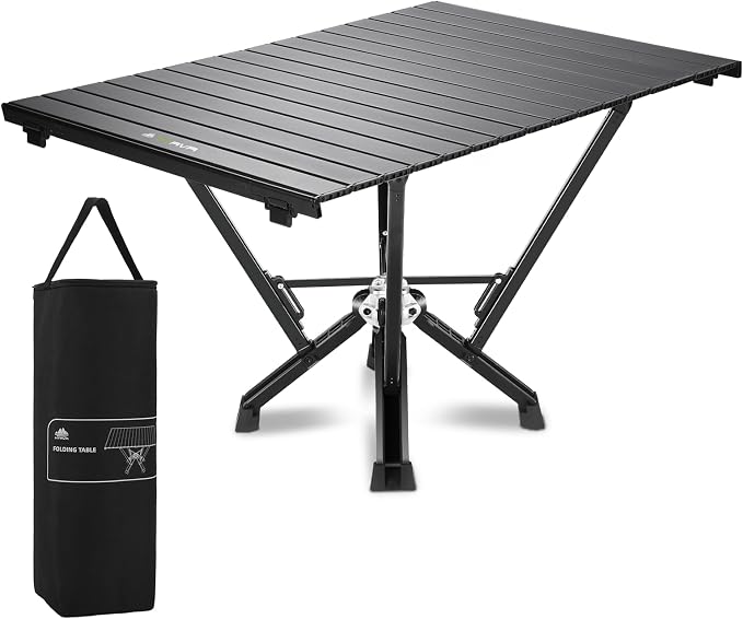 Folding Camping Table — Stable Roll-Up Aluminum Design, Solid Support Structure by MTRVR%C2%AEOfficial