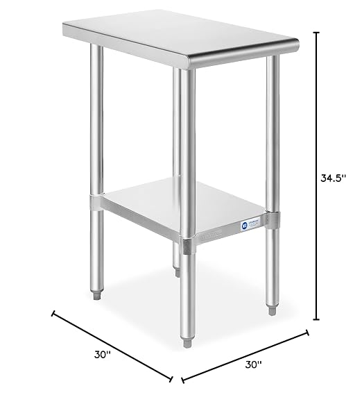 GRIDMANN Stainless Steel Work Table 12 x 30 Inches, NSF Commercial Kitchen Prep - Image 2