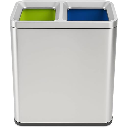 70 Liter / 18.5 Gallon Rectangular Open Top Dual Compartment Recycling Trash Can by SIMPLI-MAGIC