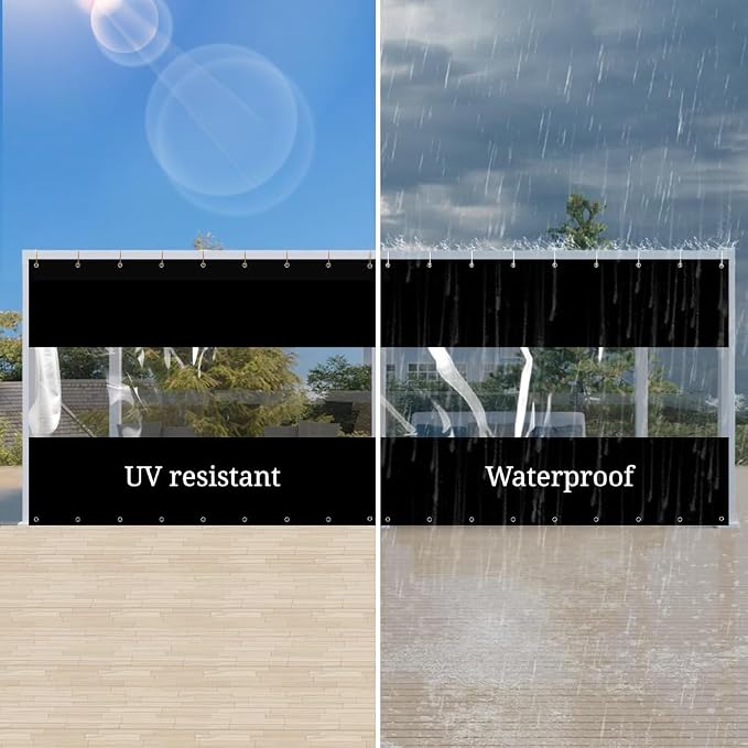 Covers & All Outdoor Clear Panel Curtain, 12 oz Vinyl Outdoor Curtains - Image 4