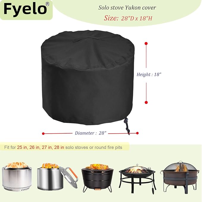 Fire Pit Cover for Solo Stove Yukon 27 Inch, Waterproof & Heavy Duty Outdoor - Image 2