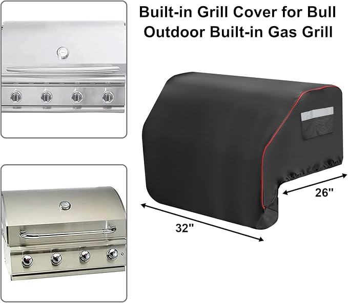32inch Built-in Grill Cover for Bull 45005 Built in Gas Grill, Bull Outdoor - Image 2