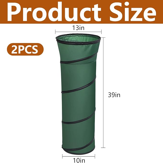 Adnee 2 Pcs Leaf Bag Funnel Holder, Foldable Lawn Bag Chute Stand Fit - Image 2