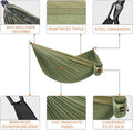 Hammock for Camping: 210T Nylon, 500 lb Capacity, Army Green
