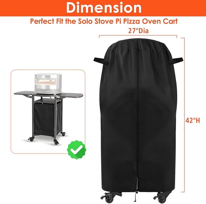 Cart Cover for Solo Stove Pi Pizza Oven Table, Heavy Duty 600D Waterproof - Image 2