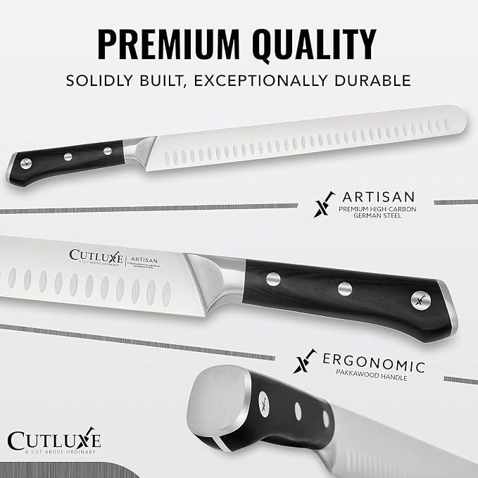 Cutluxe Carving Knife Set for BBQ & Brisket – Razor Sharp German Steel Slicing - Image 2
