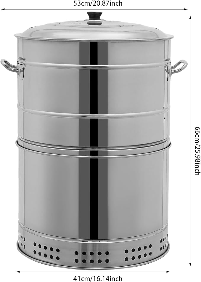 Portable Charcoal Grill, 360° Stainless Steel BBQ Grill Barrel - Image 2