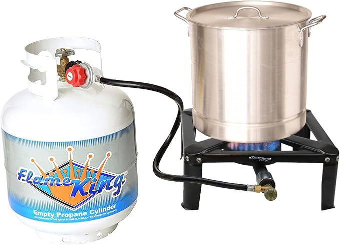 Flame King Heavy Duty 120, 000 BTU, 0-20 PSI, Turkey Fryer Single Propane - Image 7
