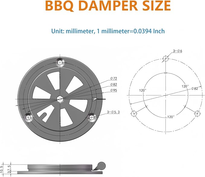 Stainless Steel BBQ Smoker Air Vent - Image 2