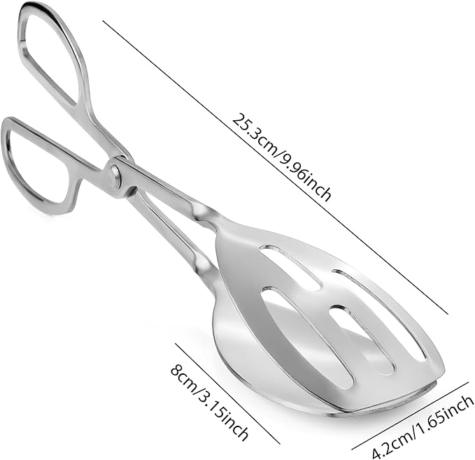 Stainless Steel Scissor Salad Tongs, 10-Inch Silver, 2-Pack
