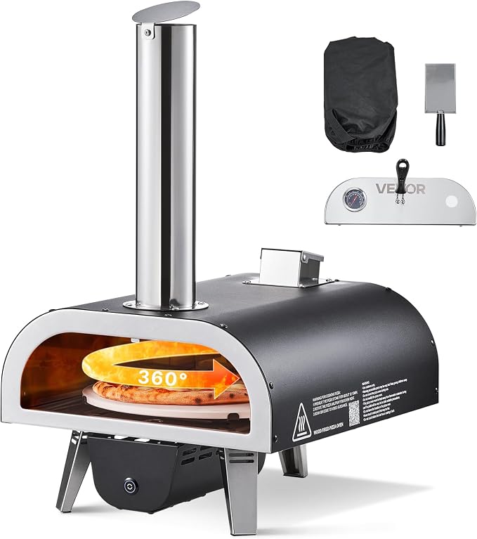 VEVOR Wood-Fired Pizza Oven Outdoor, Portable Pellet Pizza Maker by VEVOR