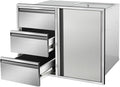 Outdoor Kitchen Door Drawer Combo Cabinet 28" W x 22" H x 19.5" D Stainless by SGOLAN