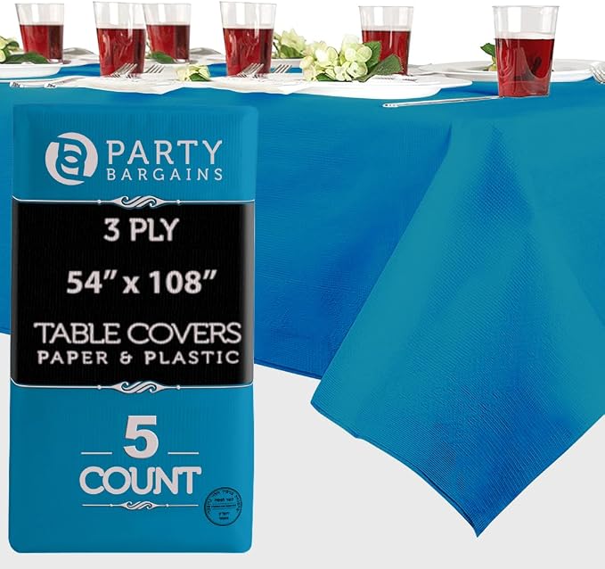 PARTY BARGAINS 5 Disposable Table Covers by PARTYBARGAINS