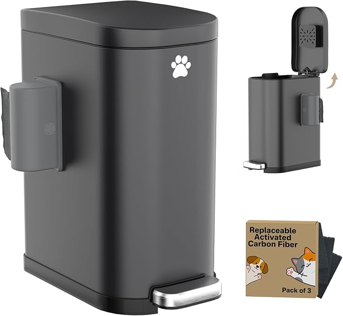 Dog Poop Trash Can Outside by HomeOrganization