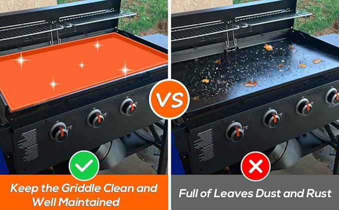 Grill Floor Mat for Blackstone, Food-Grade Silicone, Orange