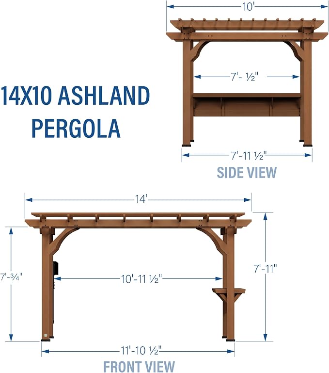Backyard Discovery Ashland 14' x 10' Cedar Wood Pergola Kit - Image 3