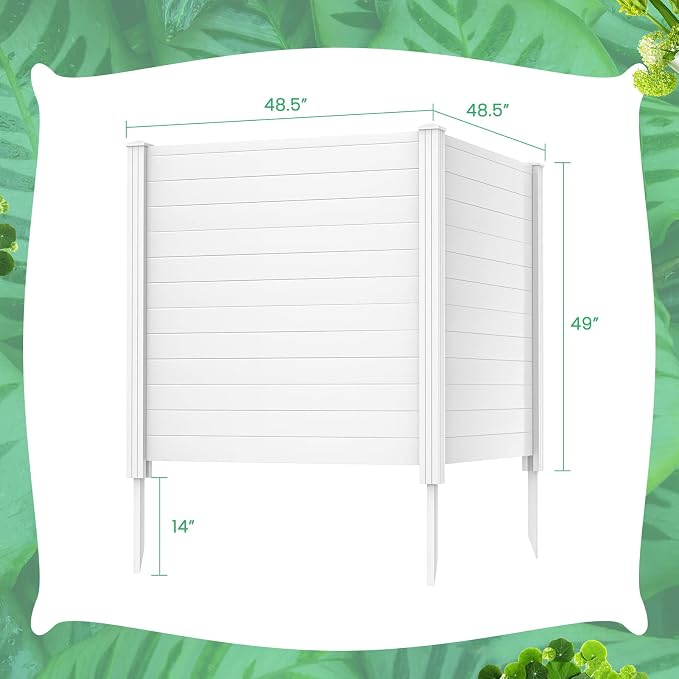Giantex Outdoor Privacy Screen 4 Panels, Easy Assembly, PVC Vinyl Picket Fences - Image 8