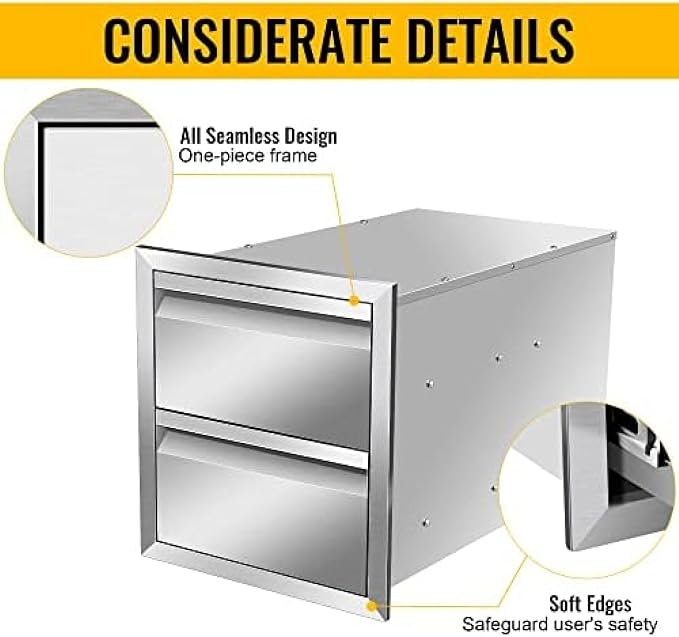 Outdoor Kitchen Drawers, Box Frame Style Flush Mount BBQ Drawer w/Stainless - Image 6