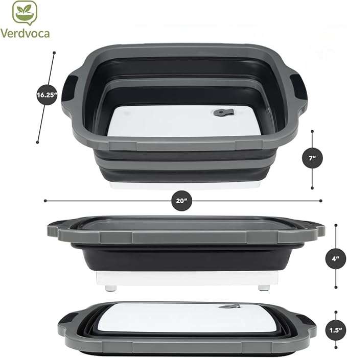 16L Black Collapsible BBQ Prep Tub - Image 3