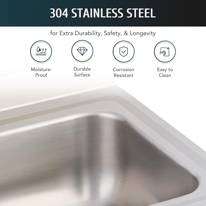 WILPREP Hand Sink Commercial Stainless Steel Sink - Image 4