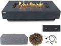 Elementi+ | Positano Gas Fire Pit Cast Concrete 60" Rectangular Fire Table by AMSFireplaceInc