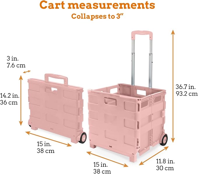 Inspired Living Ultra-Slim Rolling Collapsible Storage Pack-N-Roll Utility-carts - Image 5