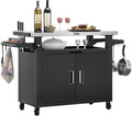 NUUK Outdoor Grill Cart with Storage Cabinet Metal Kitchen Island Prep Table by NUUK