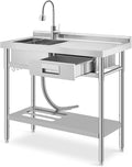 Freestanding Stainless Steel Utility Sink by Unknown
