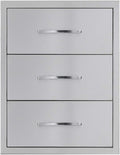 18" W x 24" H x 23" D Stainless Steel Outdoor Kitchen Drawers BBQ Drawer Triple by Unknown