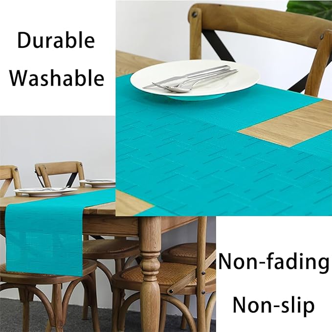 PIGCHCY Elegant Placemats and Table Runner, Durable Cleaning Set - Image 4