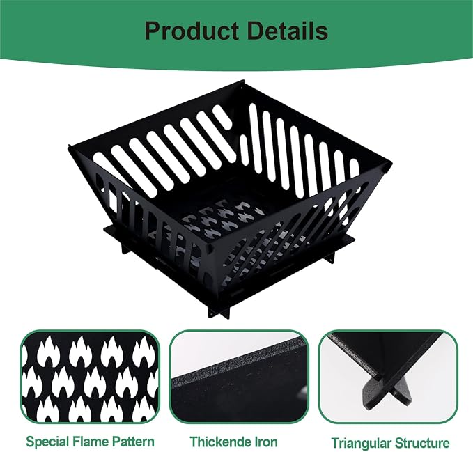 25 inch Portable Fire Pit for Outside Collapsible Plug Fire Pit Suitable for - Image 3