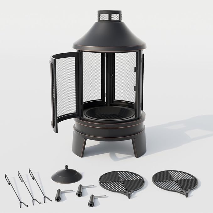 ALAULM Metal Chiminea Fire Pit - Image 8