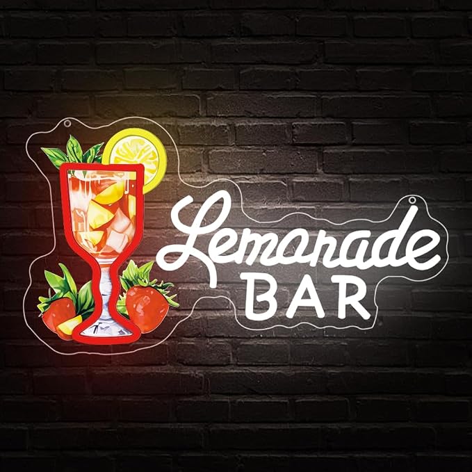 Lemonade Neon Sign, Lemonade Bar Led Neon Signs Wall Decor, Cocktail Bar Drinks - Image 2