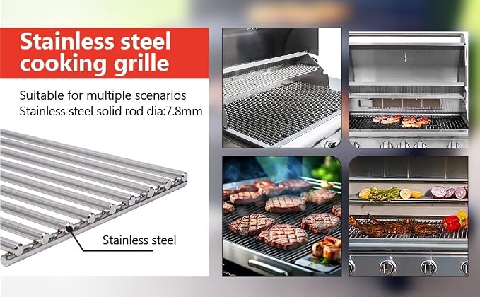 J&HYBBQ Stainless Steel Grill Grate 19 1/4 x 7.5 Inch, 7.8 mm Rod BBQ Grill - Image 7