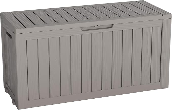 NUNU LAB 75 Gallon Outdoor Storage Box, Deck Box Resin Large Sturdy, Backyard by NUNULAB