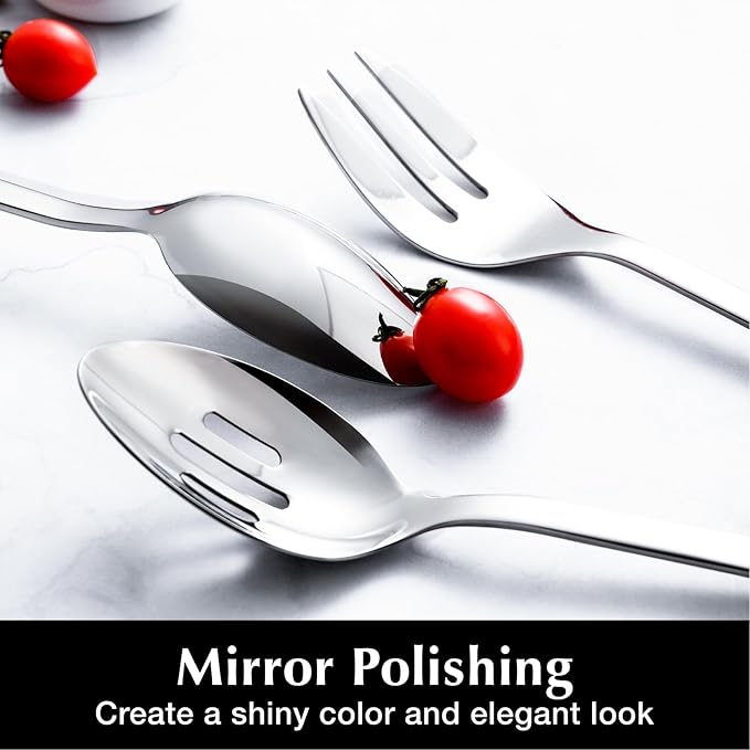 Stainless Steel Serving Tongs 4-Pack, 10.62-Inch Mirror Polished