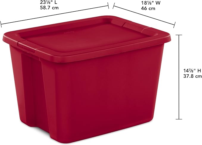 6-Pack 18 Gallon Red Plastic Storage Bins - Image 9