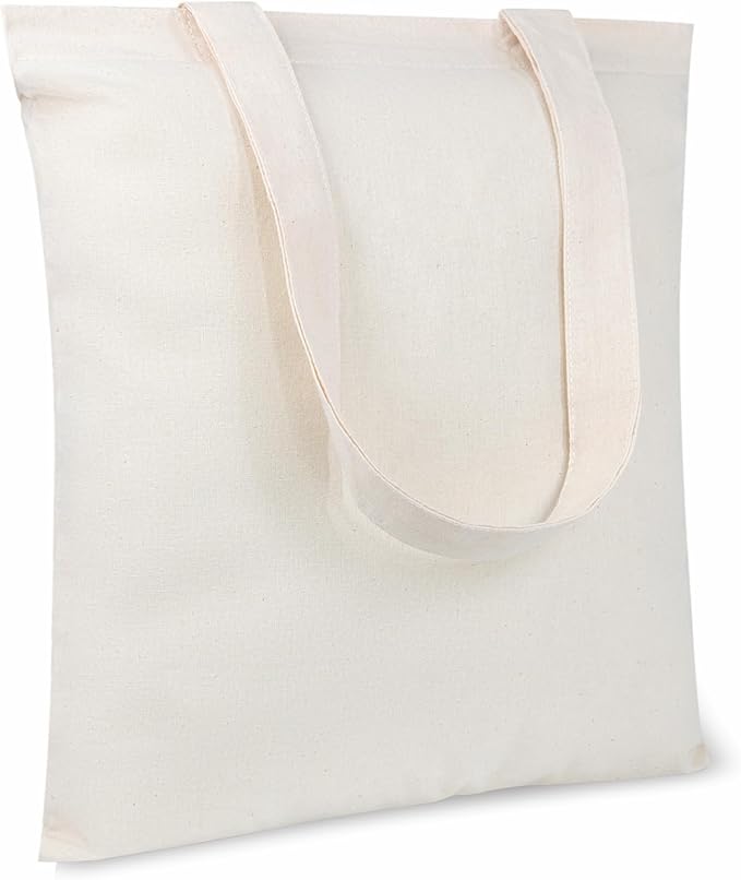TOPDesign 10-Pack Economical 11.8"x13" Cotton Tote Bags, Lightweight Small by TOPDesign
