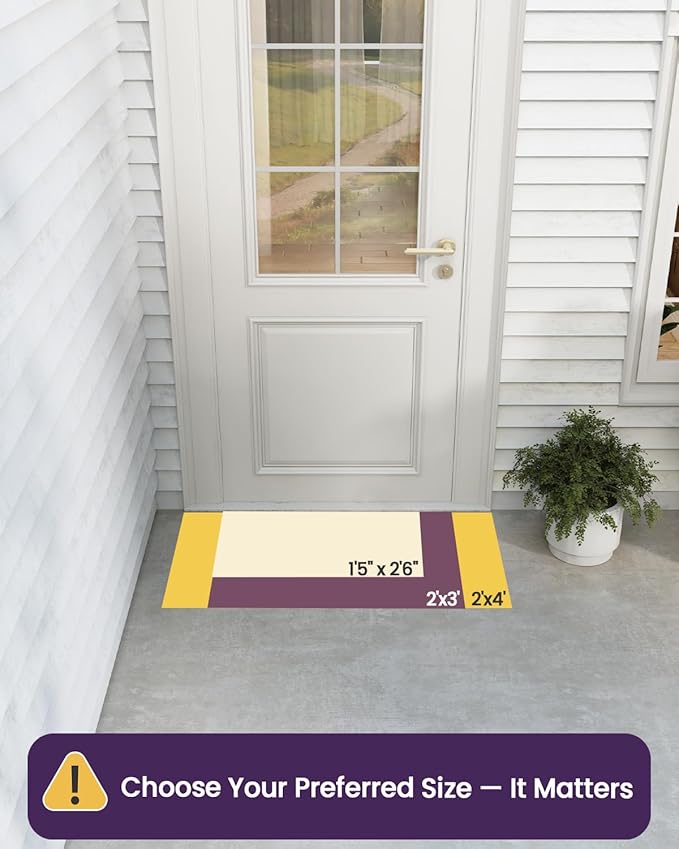 DEXI Front Door Mat Outside Entrance, 2x4 ft Rubber Entry Doormat Heavy Duty - Image 2