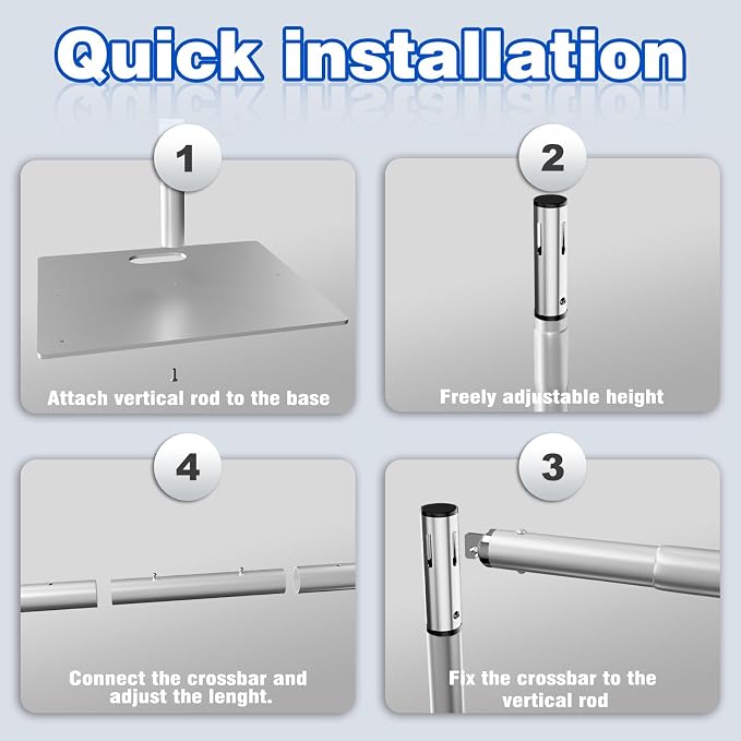 Pipe and Drape Backdrop Stand 8ftx10ft Adjustable Background Support System - Image 7