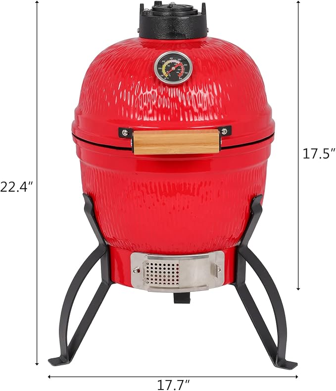 VINGLI 13" Kamado Grill Charcoal Grills Portable Barbecue Grill BBQ Kettle - Image 7