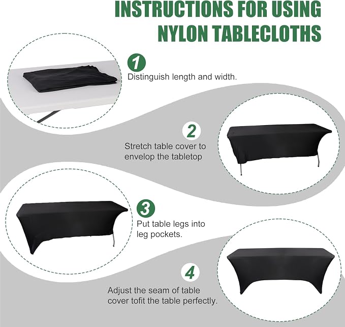FWTI Deal 6 Feet Foldable Table & Tablecloth Set, Built in Carrying Handle & - Image 6